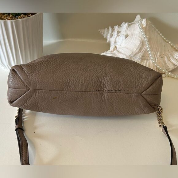 Michael Kors Taupe Pebble Leather Crossbody Chic Everyday Shoulder Bag - Picture 5 of 6